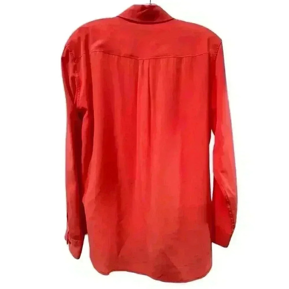 Equipment Femme Salmon Pink Signature Silk Button Down Shirt Size M - Picture 4 of 6